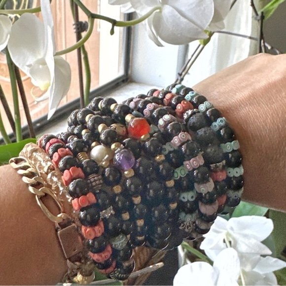 Black Onyx drops dangle earrings/manifesting grounding and protection - Picture 5 of 7